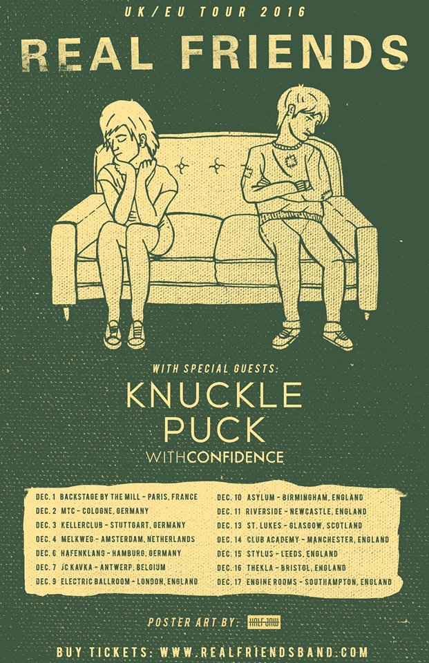 Real Friends, Knuckle Puck announce winter European tour Stitched Sound