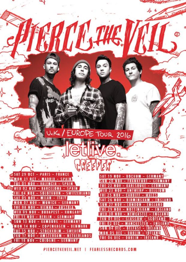 Pierce The Veil announce UK/European tour support Stitched Sound