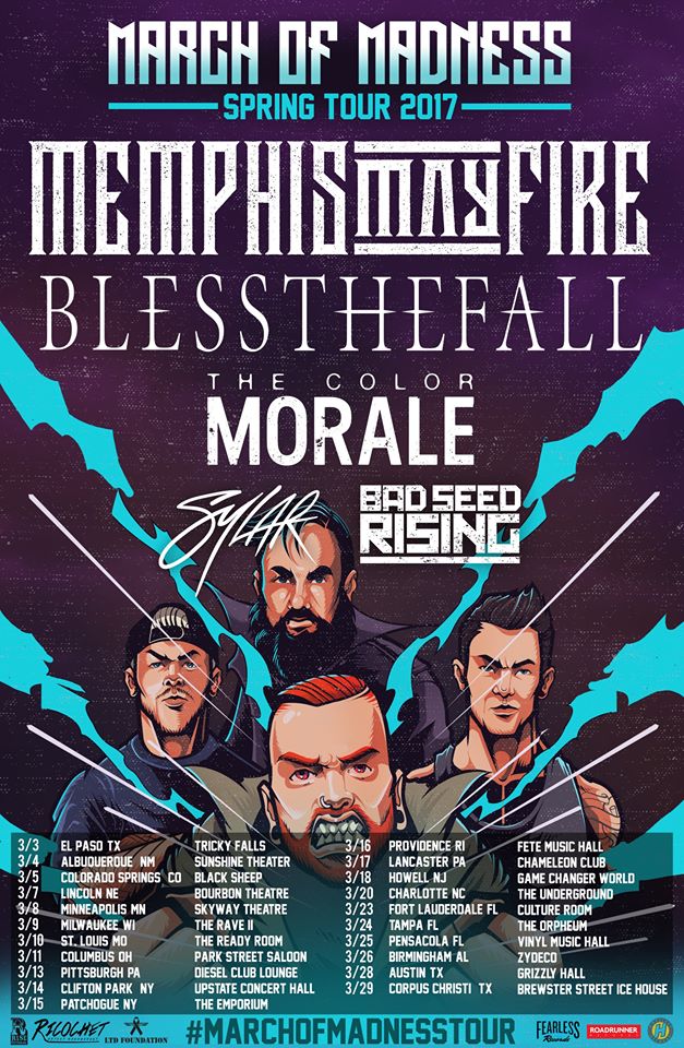 Memphis May Fire, Blessthefall announce March tour Stitched Sound