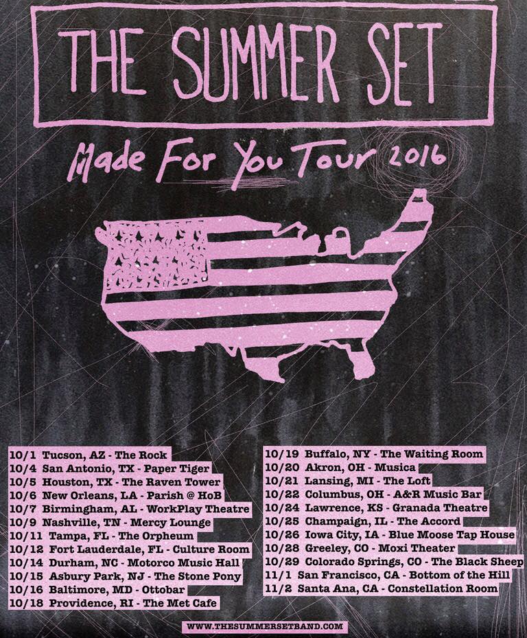 The Summer Set announce fall US tour
